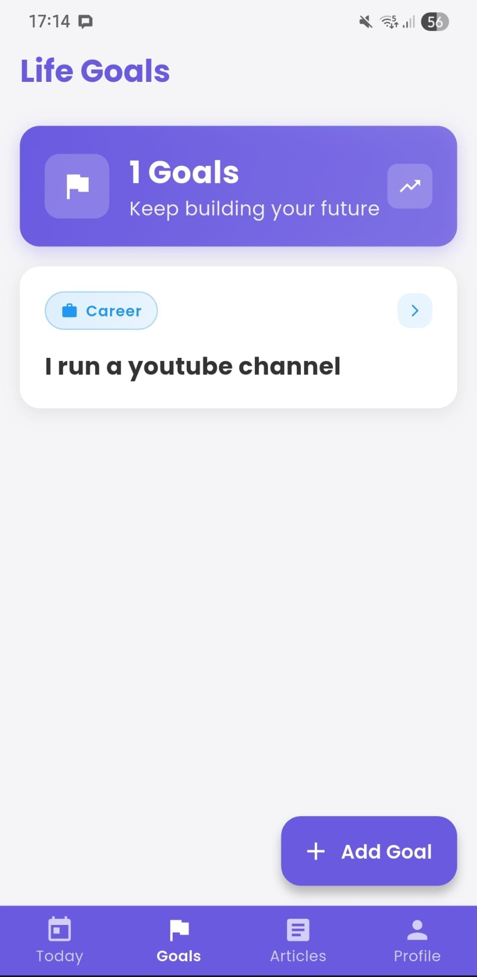 Goal List App Screenshot