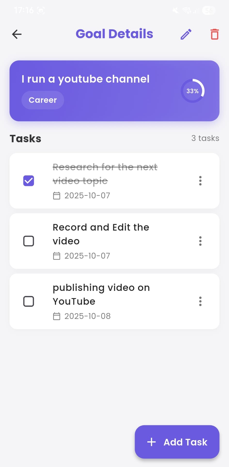 GSD List App Screenshot